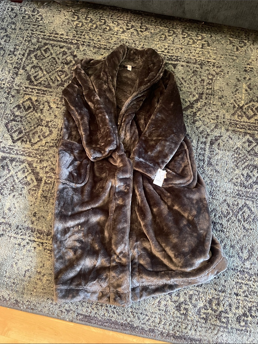 Auden Plush Fleece Robe in Dark Brown